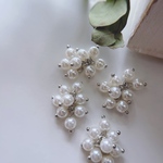 4pcs)3583)パールタッセル)silver)#2h