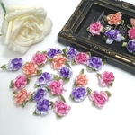 50枚 葉っぱ付き  お花  モチーフ   ミックス  ハンドメイド パーツ 手芸 素材