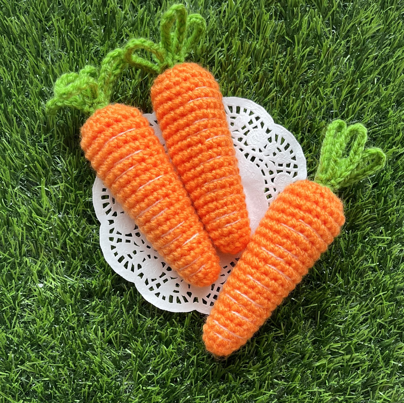 野菜のあみぐるみ＊ にんじん 約15cm 3本セット - PON'S GALLERY