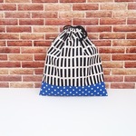 巾着袋(北欧四角×水玉)Ｂ品