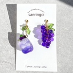 ジューシーぶどうとsparkling soda  イヤリング/ピアス　送料無料　レジン　