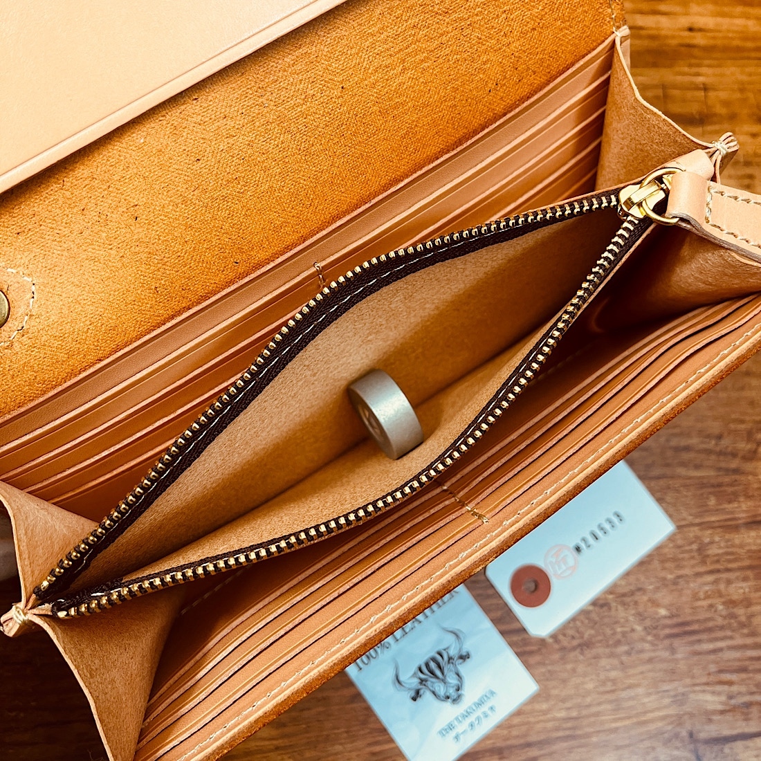 長財布 本革 ブライドルレザー メンズ ヌメ革 ロングウォレット 栃木