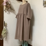 ハーフリネン　ゆったりワンピース💕