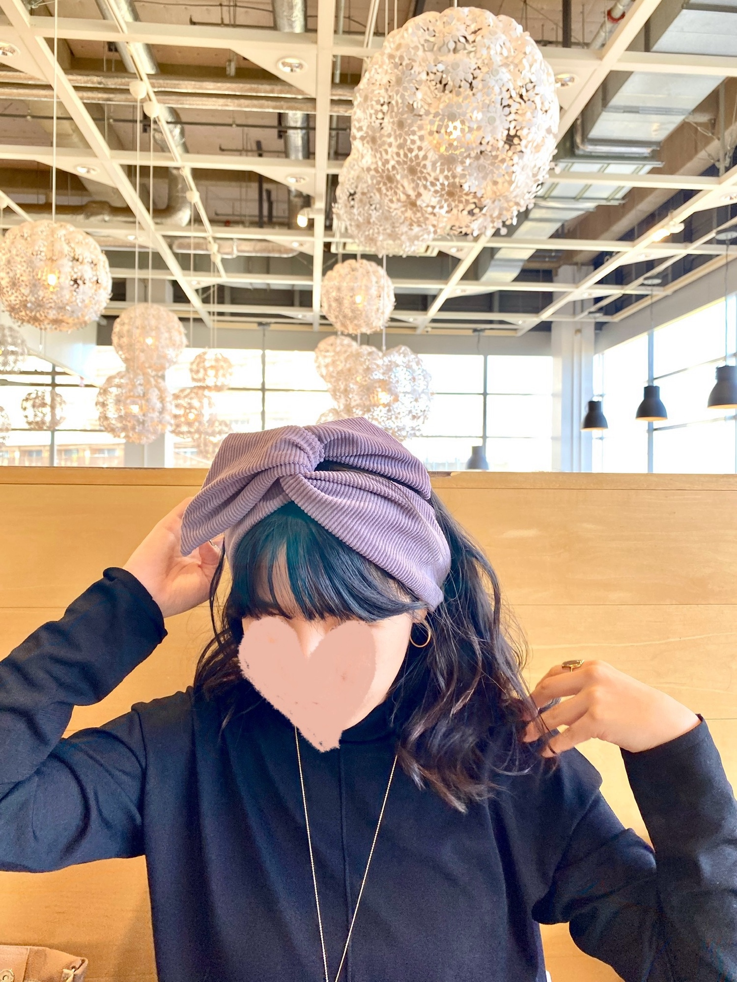 newワイヤーターバン】 グレー ゴムつき サイズ調整 ヘアターバン 