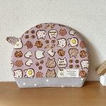 ＊まぁるいグラタンマット＊両面使える 鍋敷き ポットマット CatBread くすみピンク 北欧柄