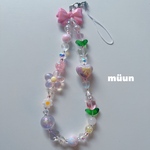 🎀🫧オーロラフラワーストラップ　ビーズ　アクセサリー　ストラップ　iPhoneケース iPhoneストラップ プラパーツ　レジンアクセサリー　ビーズアクセサリー