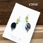 No.28  赤道色リーフ＆アンティーク風ドイツビーズピアスイヤリング❣️リーフ 大人の女性