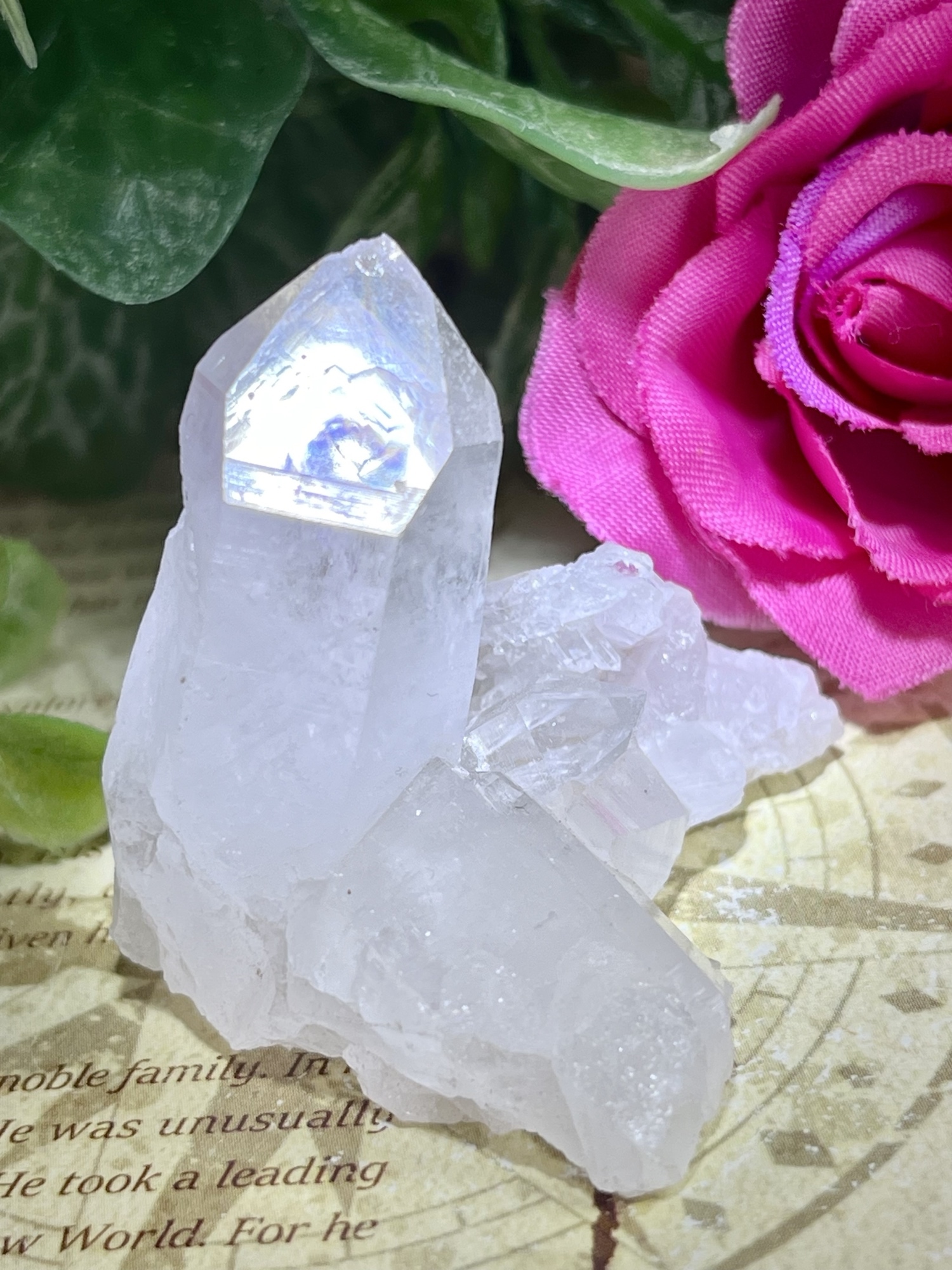 チャネリング✨ヒマラヤマニカラン産ピンク水晶 原石ラフストーン