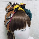 ヘアバンド　モコモコ深緑