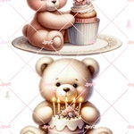 オリジナルステッカー　ティディベア　ベビークマちゃん　誕生日　コラージュ素材　② 14種類　7枚　小さめ