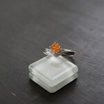 ファイヤーオパール　CZ　Vラインリング　SILVER925　
