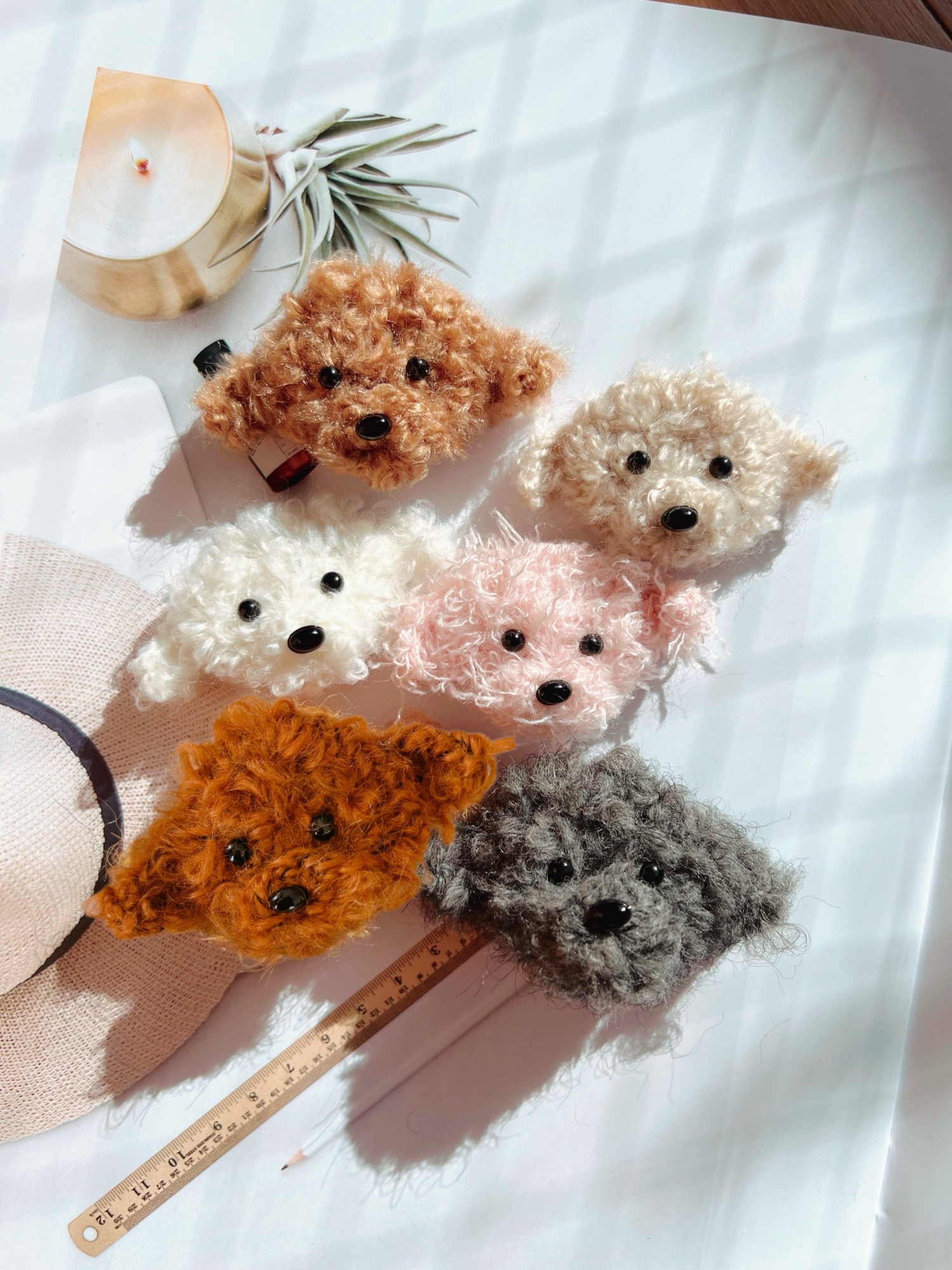 限定色、新色、人気色♪ 編みプードル/トイプードル ヘアクリップ