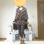 チェックのレース、リボン付き女の子らしい可愛いブラウス