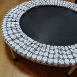 【北欧ミニ紫陽花柄グレー】トランポリンカバー キルティング生地 ハンドメイド