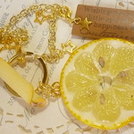 *限定*スライスレモンとさくさくお菓子のバッグチャーム*花*20cm*