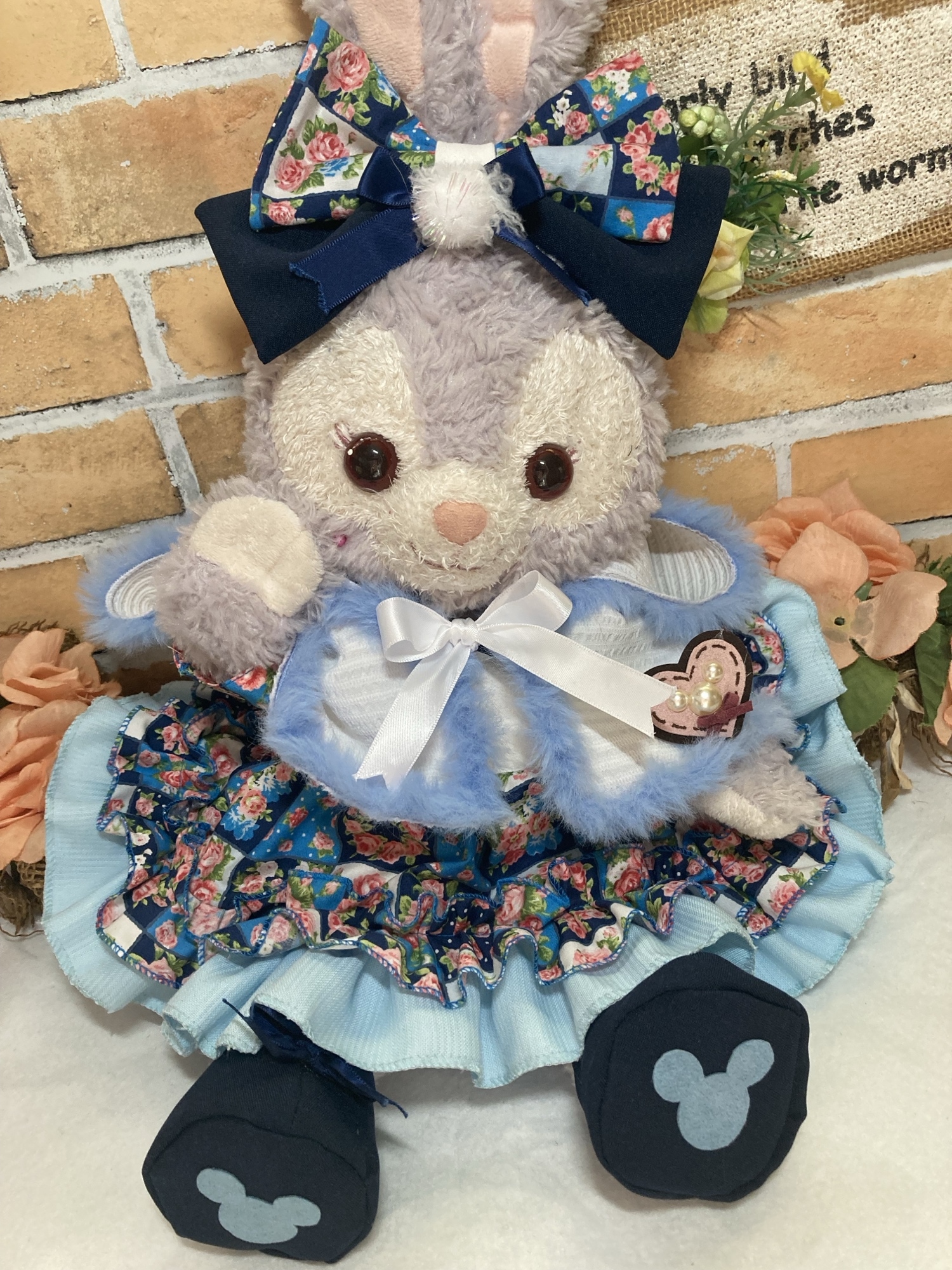 ステラルーS☆紺花ワンピース☆コスチューム6点セット☆ボア付き