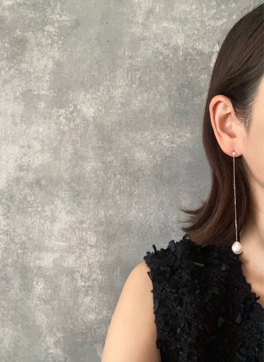 SALE【30％OFF】2WAY　バロックパールロングチェーン　cz石ピアス　イヤリングも可能　 タヒチパール 4,712円