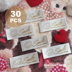 再販　刺繍タグ　【 Smile -ゴールド- 】30枚入り