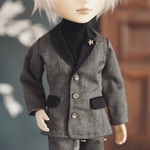 【リニューアル】テヤンサイズ・スーツセット（グレーツイル×黒襟）