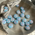 光る【6コセット】JIRI＊IVANA#czech beads#チェコビーズ　duck12㍉ light blue/pink