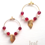 リーフ フープ イヤリング ピアス