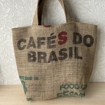 送料無料★コーヒー生豆の麻袋リメイクバック　ブラジル文字457
