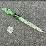  【1点限定 エメラルド クリスタルロッド ガラスペン】