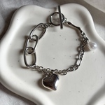 C bracelet / ハート シルバー チェーン ブレスレット