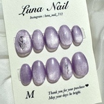 パープルネイル　秋ネイル　大人ネイル　オフィスネイル　ガーリーネイル　ニュアンスネイル　ネイルチップ　韓国ネイル　マグネットネイル　薄紫ネイル　お花ネイル