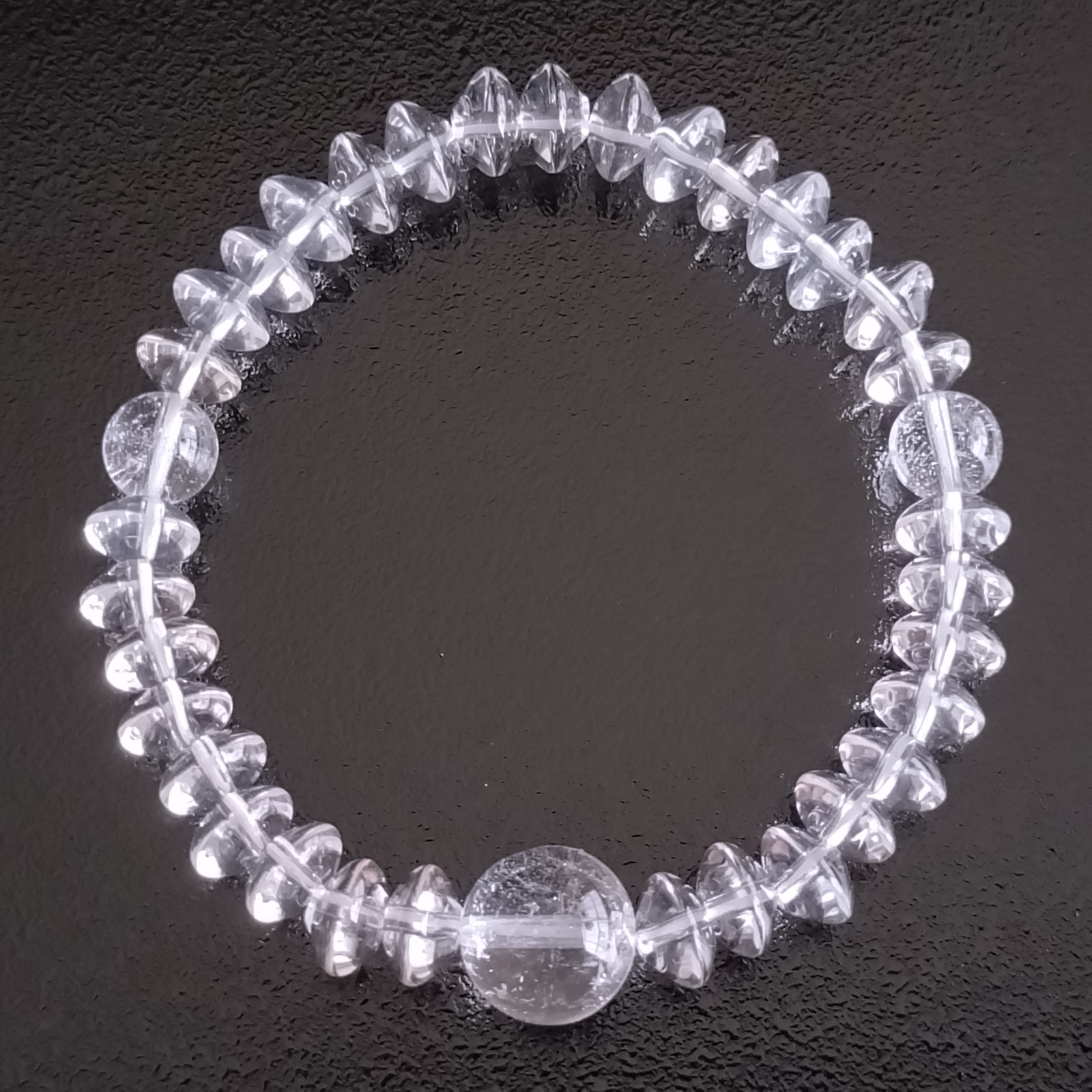 ヒマラヤ水晶・ブラジル水晶・8mm(親玉12mm)【そろばん型・高品質