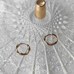 ◆限定価格◆ひねりフープピアス つけっぱなし 極細 華奢　18K 金属アレルギー対応 サージカルステンレス ゴールド