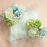 8voice-haruさま専用  Baby blue* boutonnierre :ベビーブルーのブートニア