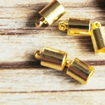 【直輸入】タッセルキャップ*ガラスキャップ*ビーズキャップ*ゴールド*20個セット*10×6mm(内径5mm)