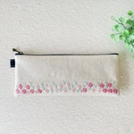 手刺繍ペンケース（アイボリー）