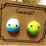 ふわふわインコのピアス/イヤリング