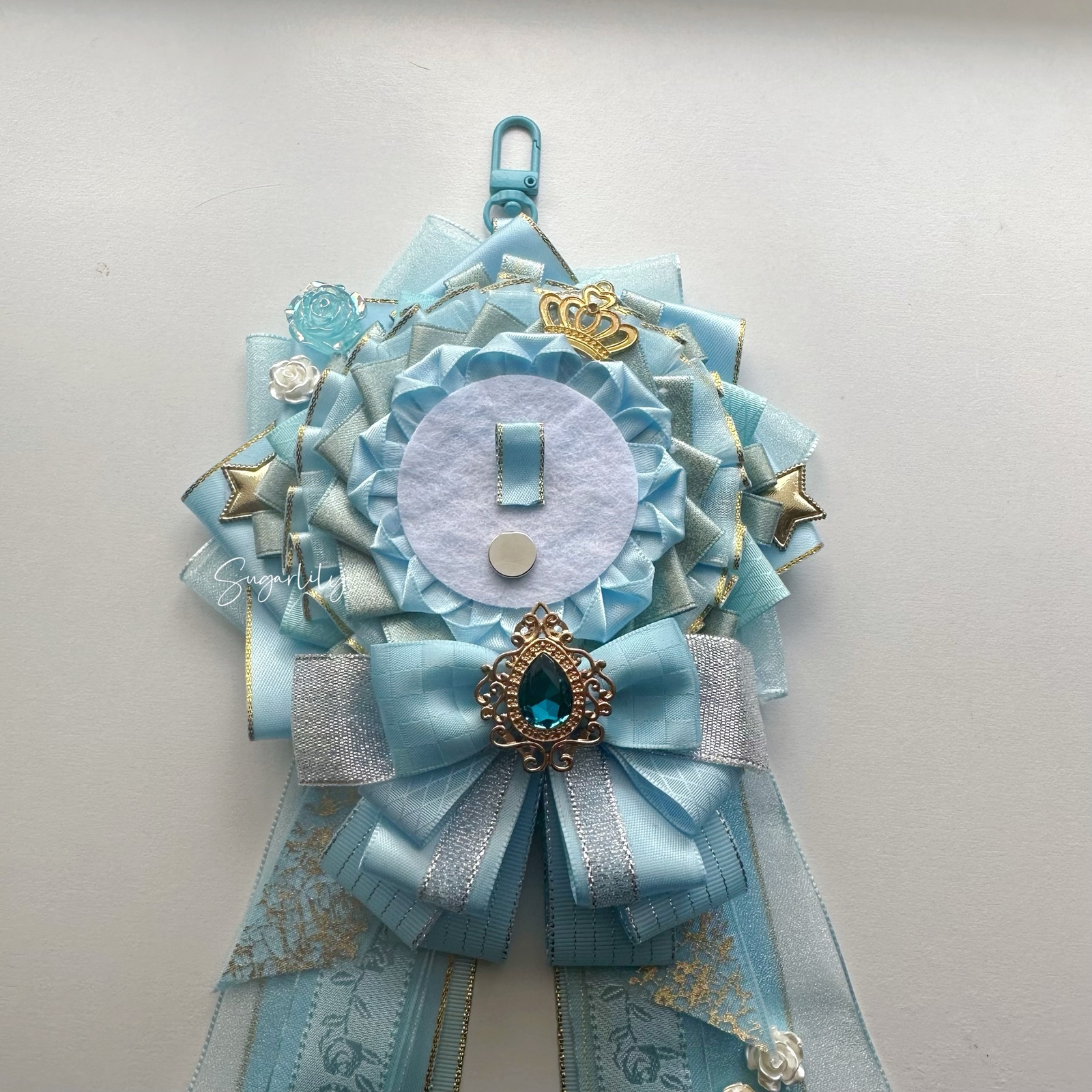 ロゼット 缶バッジ 痛ロゼット 水色 ハンドメイド - sugarlily_shop