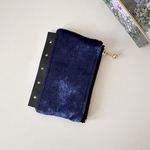 ※¥1850→¥1480※▷M5ジッパーポーチ/ベロア（ネイビー）