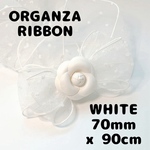 【1/16入荷予定】【オーガンジー】【6色】【50mm】【WHITE】オーガンジーリボン Zー095