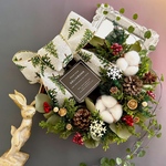 特別価格＊早割りクリスマス＊フレッシュグリーンと木の実の森の散歩道クリスマスリース
