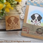 オリジナル 　stamp　ボーダーの仔犬その弐　4㎝×4㎝