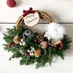 プリザーブドフラワー︎︎ほっこりあったかクリスマスリース*ハーフリース