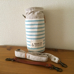 Y様ご注文品*ペットボトルケース 水色ボーダー