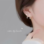 新作　シンプル　2カラー　高品質　2way　繊細　揺れる　宝石　ネジ式　18k　ピアス