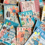 送料無料【A138コラージュ素材】Gleeシール 人物　ビンゴ　ジャンクジャーナル　おすそ分け　レトロ　バレット