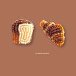 クロワッサン&食パンのビーズ刺繍ピアス