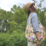 【送料無料】ハワイアングラニーバッグ Mサイズ 花柄 × 無地 白 No.21  【SALE】【セール】【 35%OFF】
