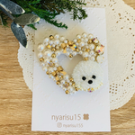 🤍ビションちゃん🐻‍❄️🎄ホワイトハートリース🤍