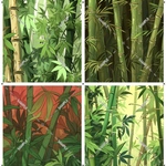 B-22 竹 竹林 背景紙 コラージュ collage シート sheet achashop