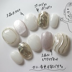 ネイルチップ　#77  ホワイト　新作　秋冬　マグネット　