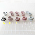送料無料！陶器(S-7)ミニチュアカップ&ソーサー (桜色)、和皿、ミニチュアフード、コーヒーなどに